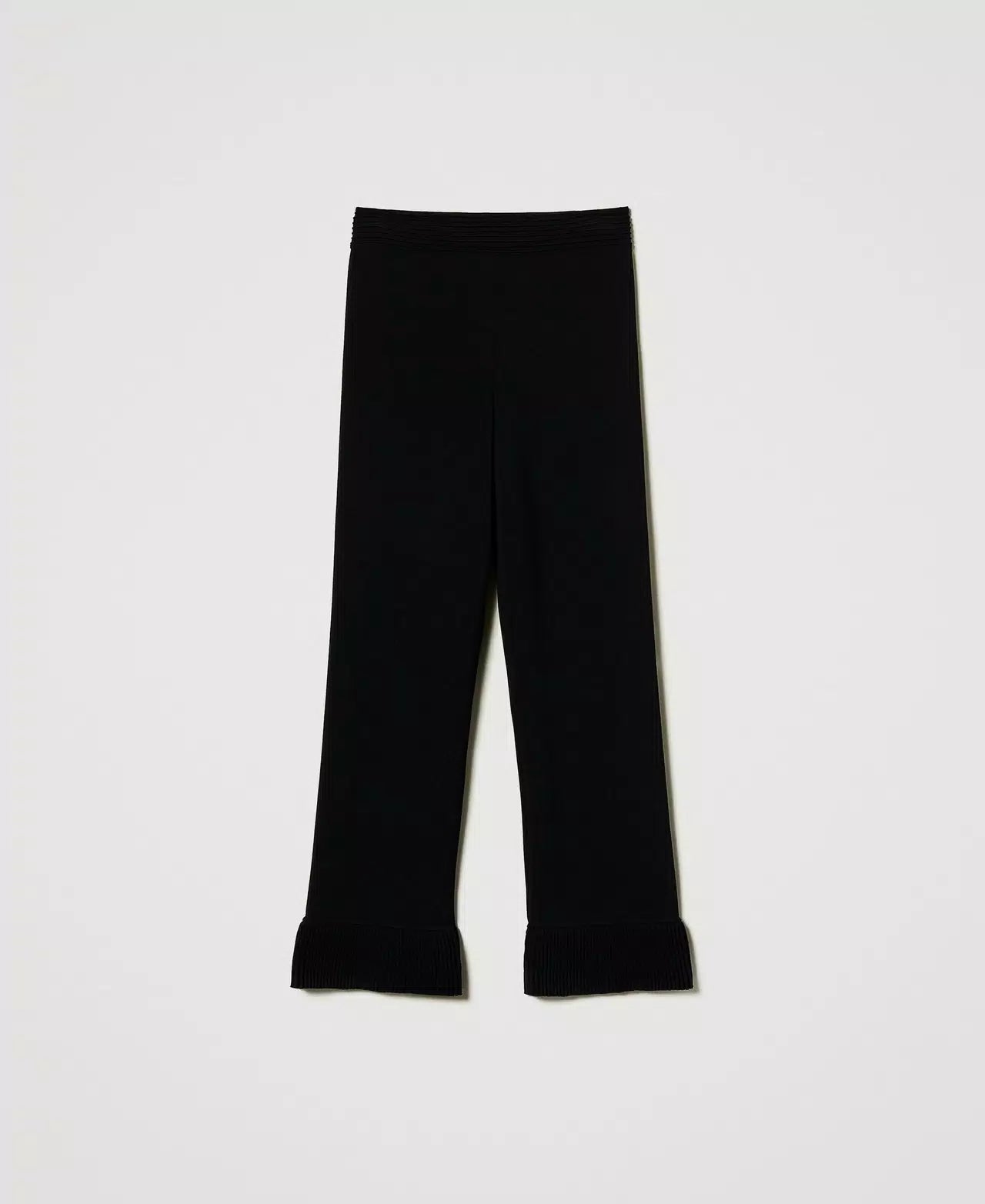 Twinset Milano Black Flared Knit Trousers