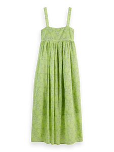 Scotch & Soda Lime Green Floral Maxi Dress
