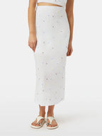 Scotch & Soda White Midi Skirt with Beaded details
