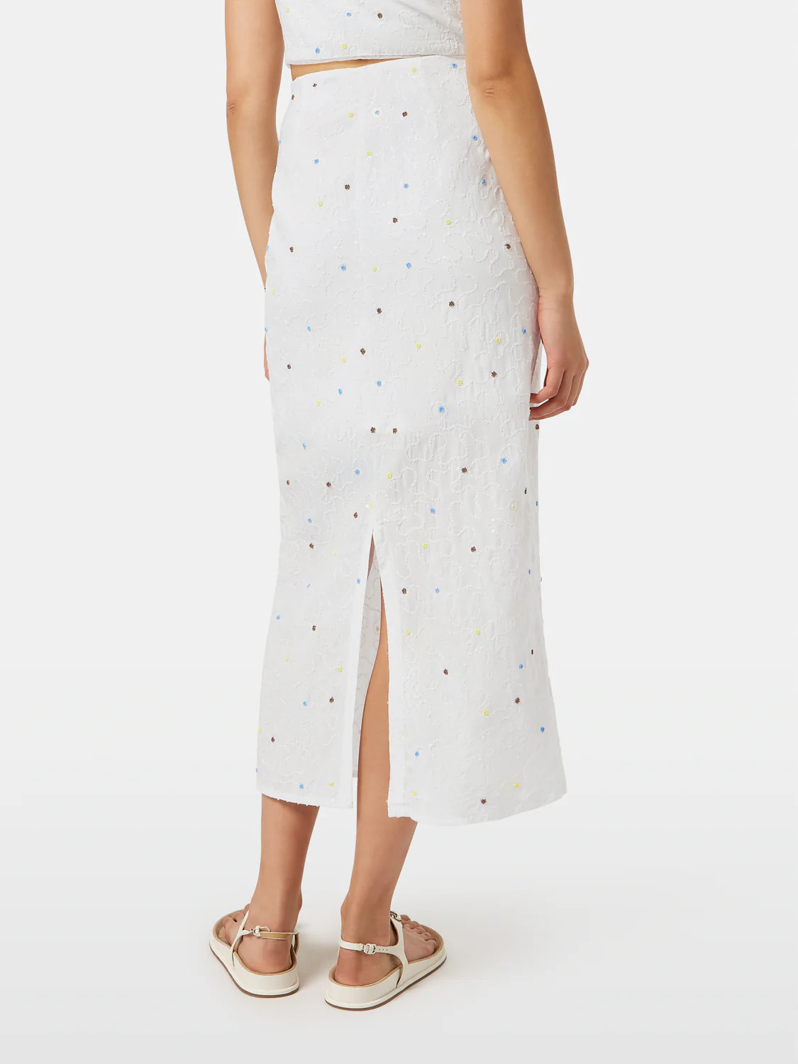 Scotch & Soda White Midi Skirt with Beaded details