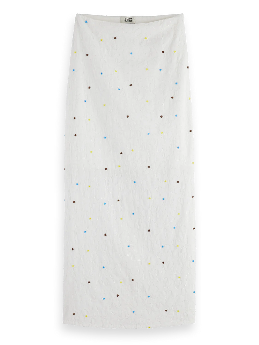 Scotch & Soda White Midi Skirt with Beaded details