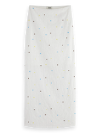 Scotch & Soda White Midi Skirt with Beaded details