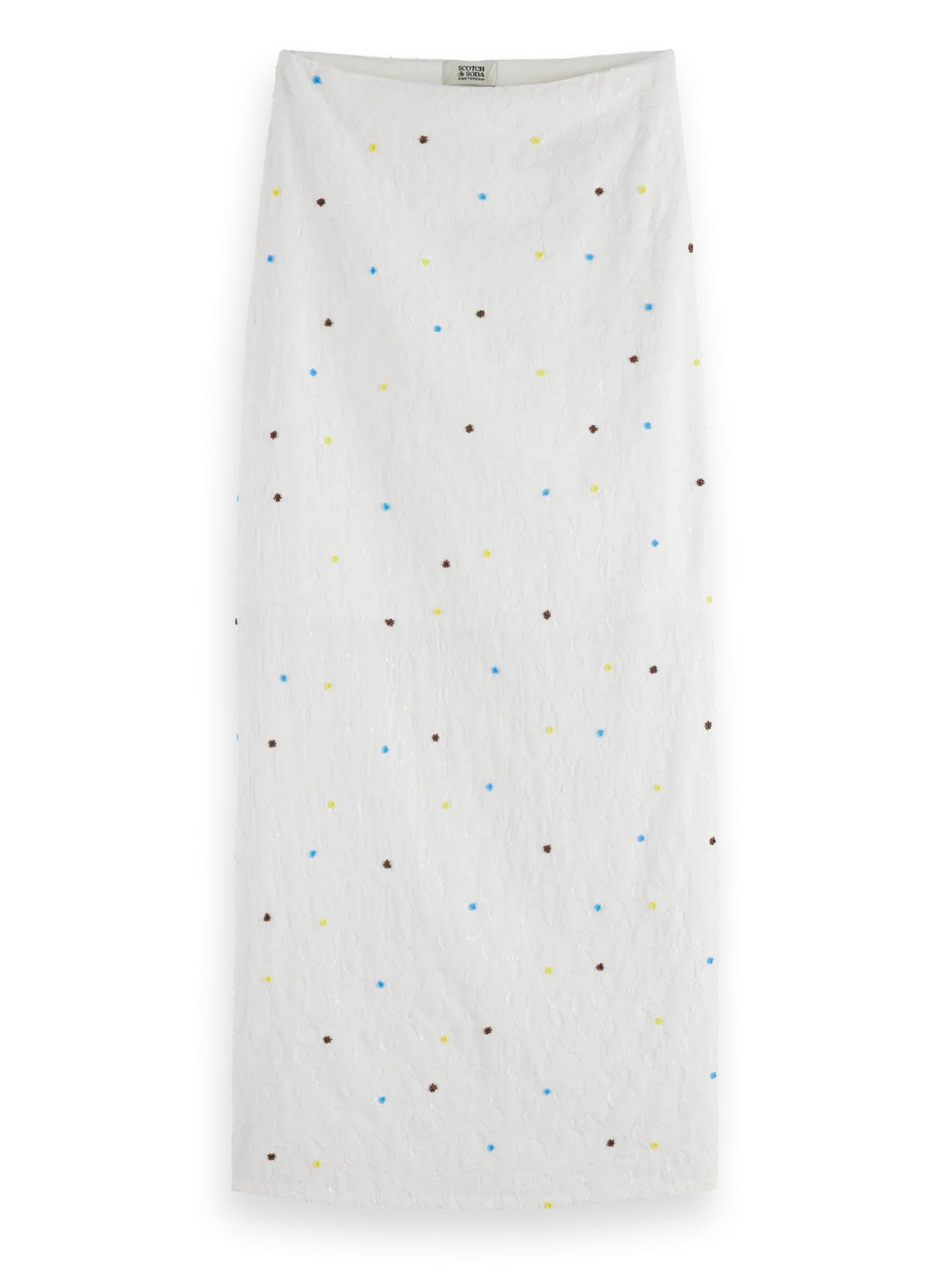 Scotch & Soda White Midi Skirt with Beaded details