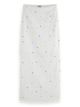 Load image into Gallery viewer, Scotch &amp; Soda White Midi Skirt with Beaded details
