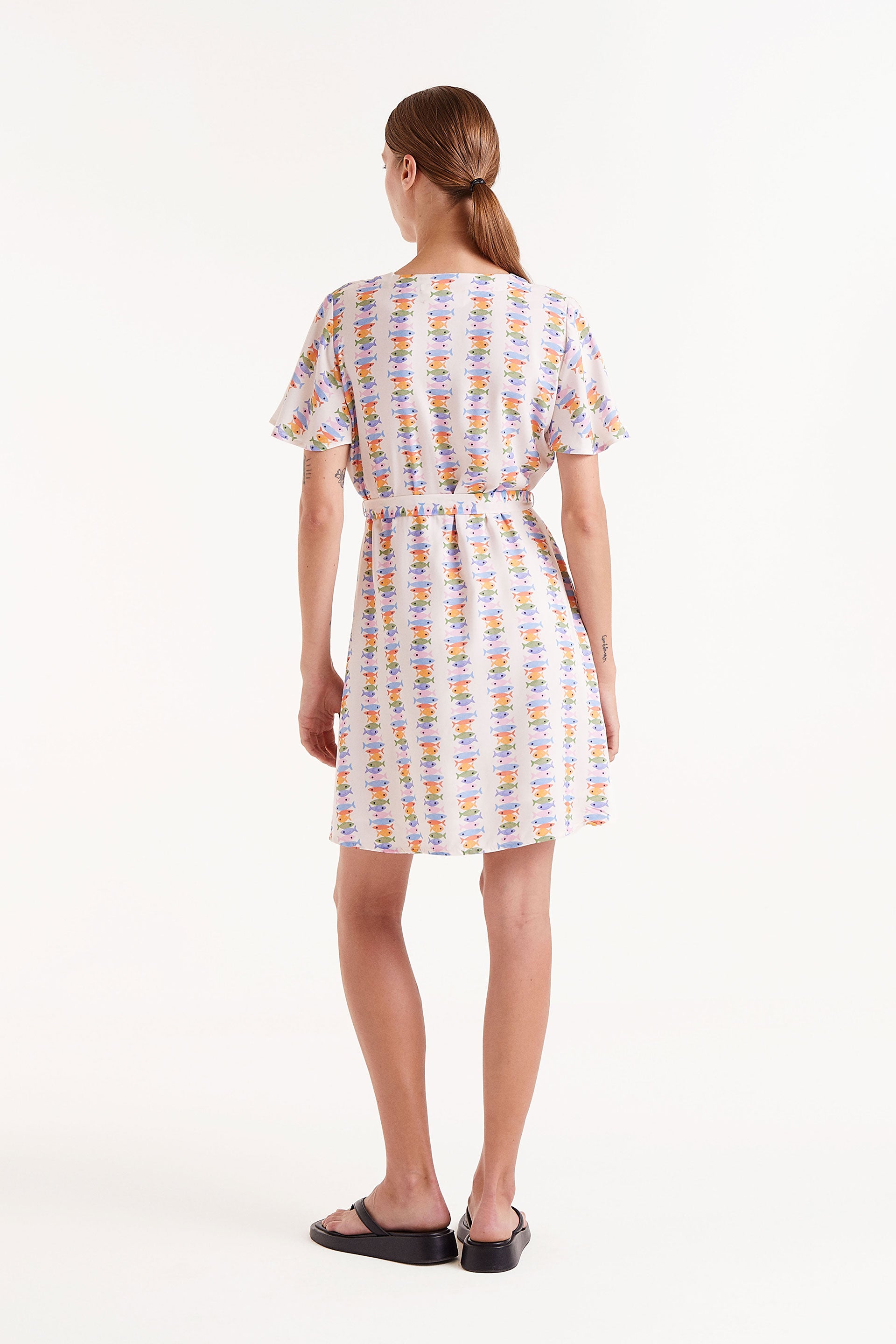 Compañia Fantastica Short Dress with Fish Print