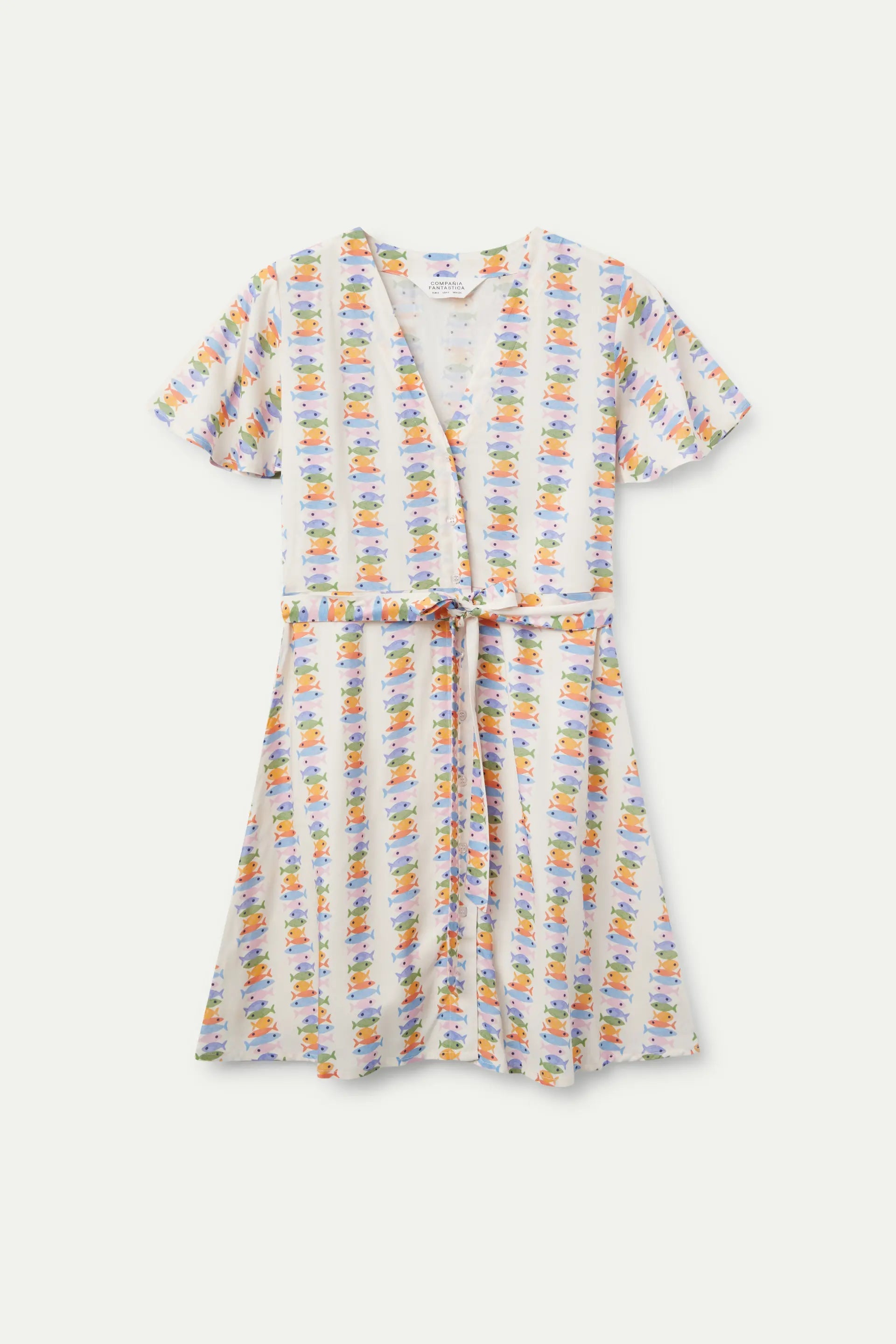 Compañia Fantastica Short Dress with Fish Print