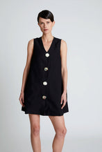 Load image into Gallery viewer, Compañia Fantastica Black Dress with Beaded Button detail
