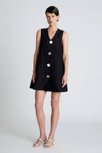 Compañia Fantastica Black Dress with Beaded Button detail