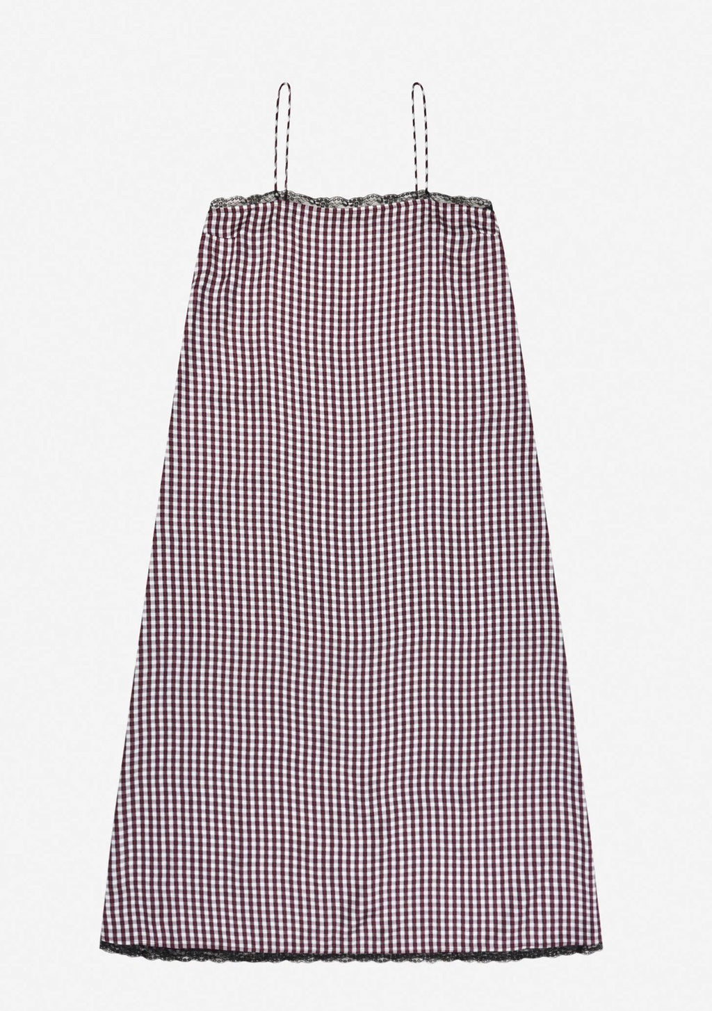 MUNTHE Red Check Slip Dress
