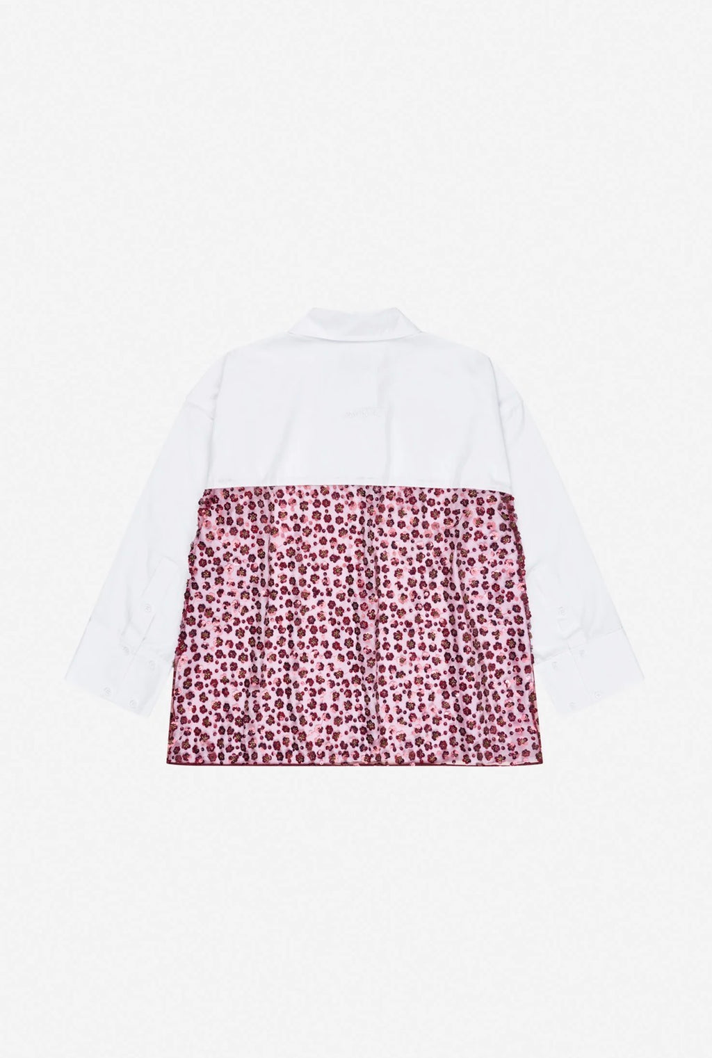 MUNTHE White Oversized Shirt with Red Sequin Back Panel