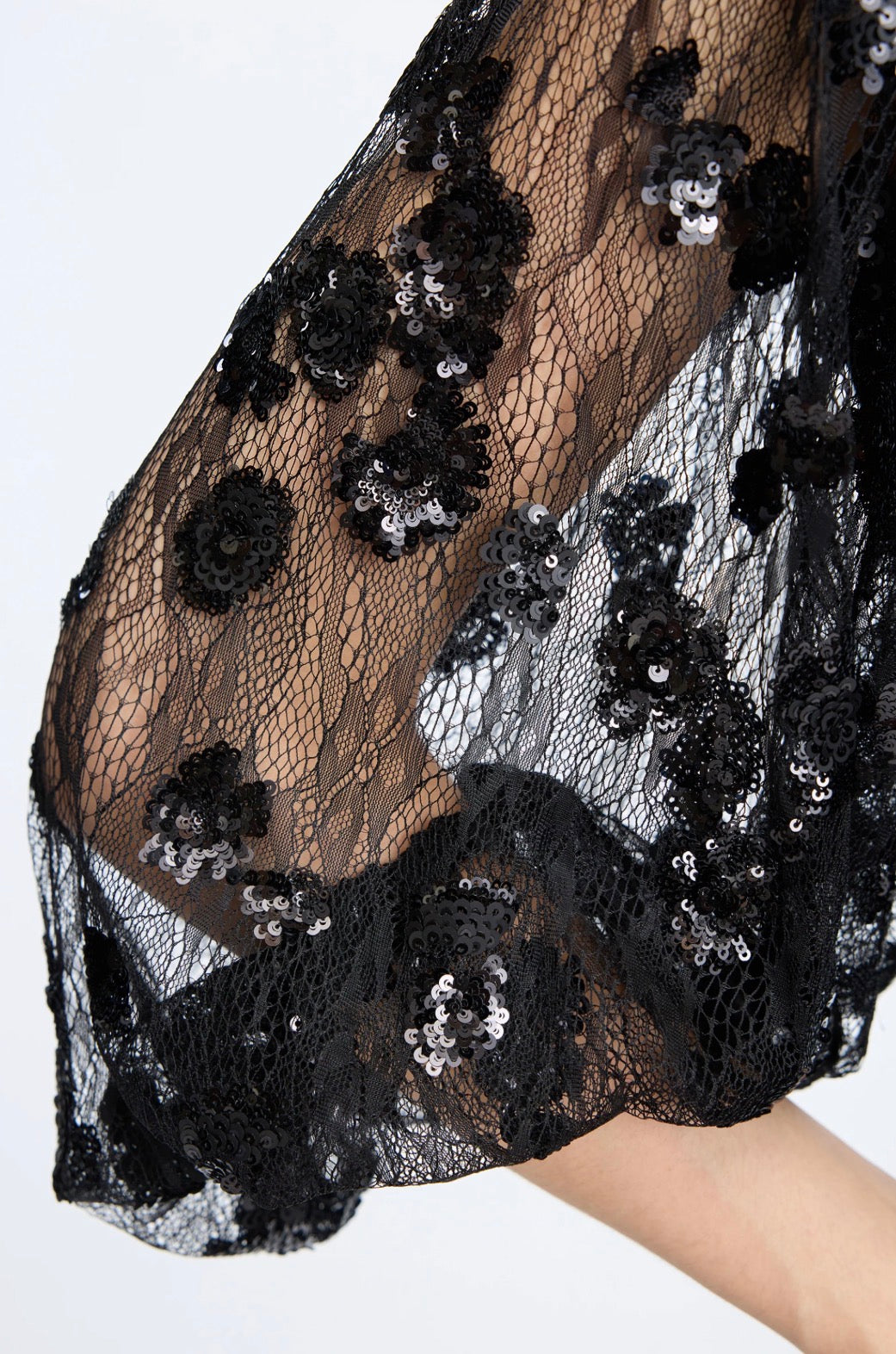MUNTHE Sheer Black Sequin Blouse