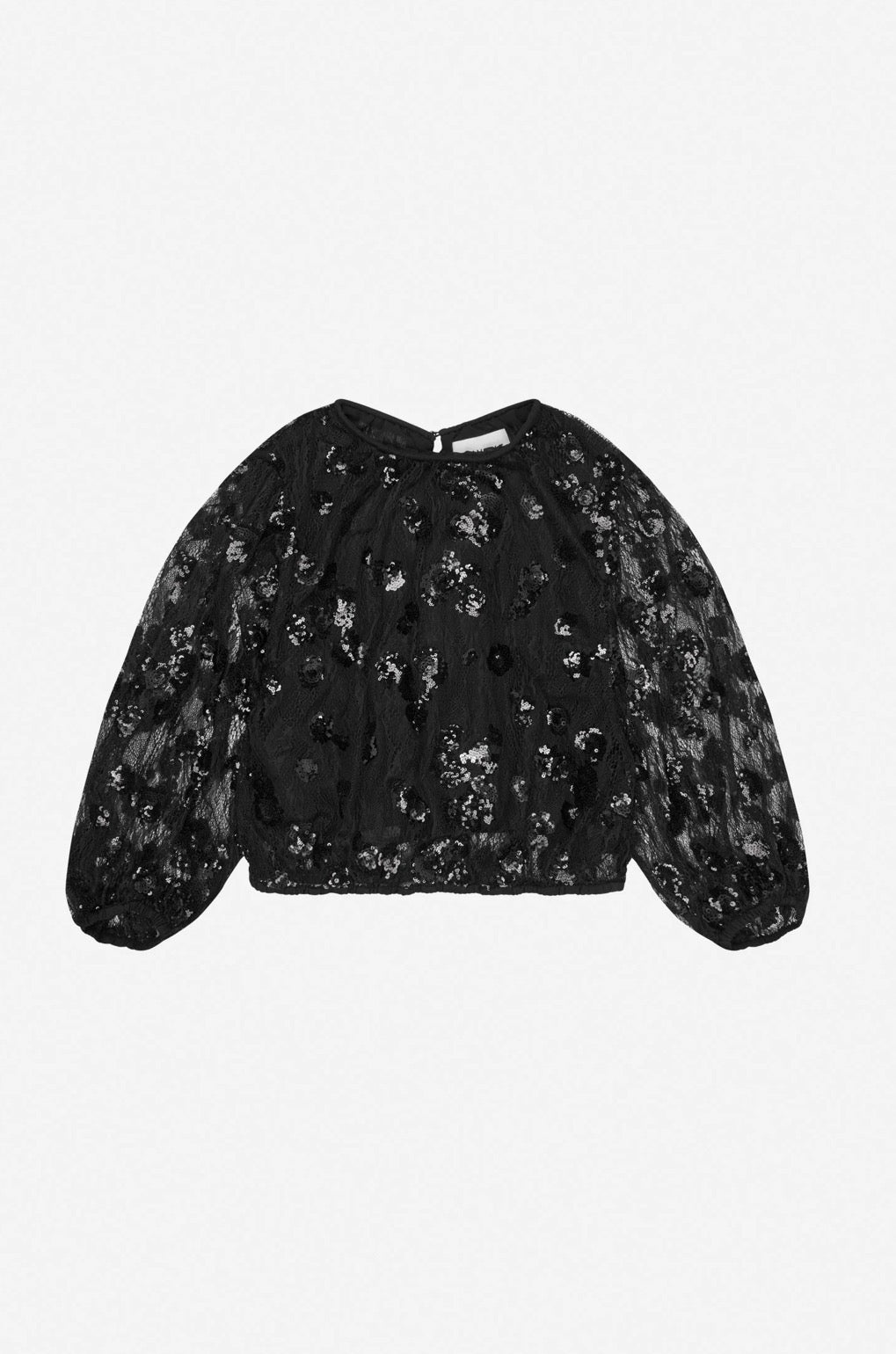 MUNTHE Sheer Black Sequin Blouse