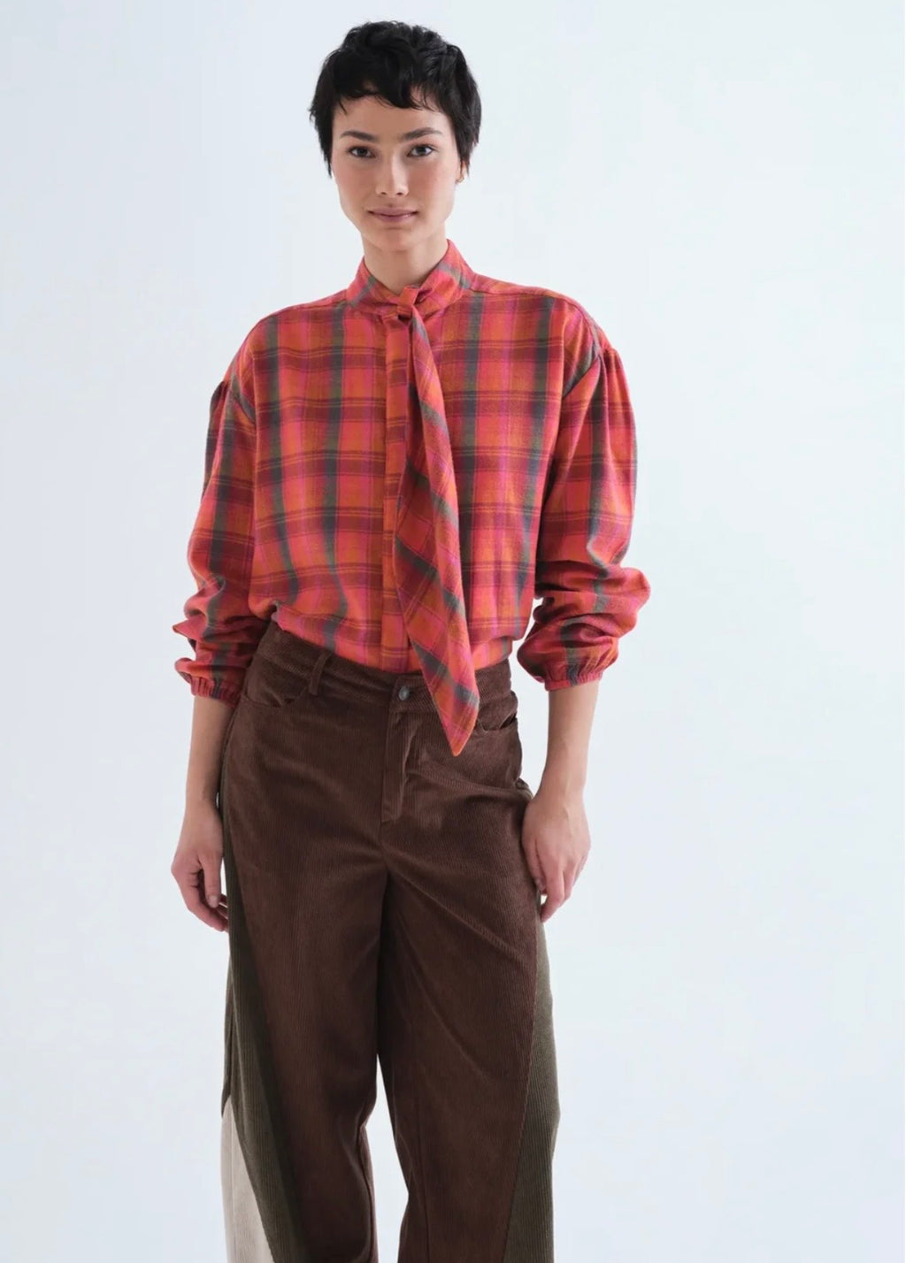 Compañia Fantástica Red Plaid Cotton Shirt