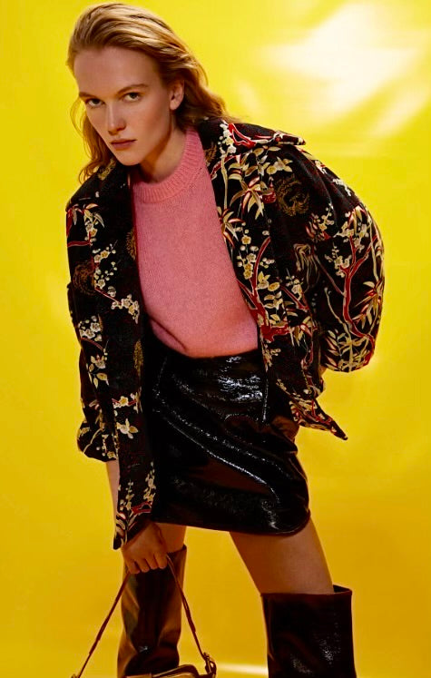 Beatrice B Padded Velvet Print Jacket