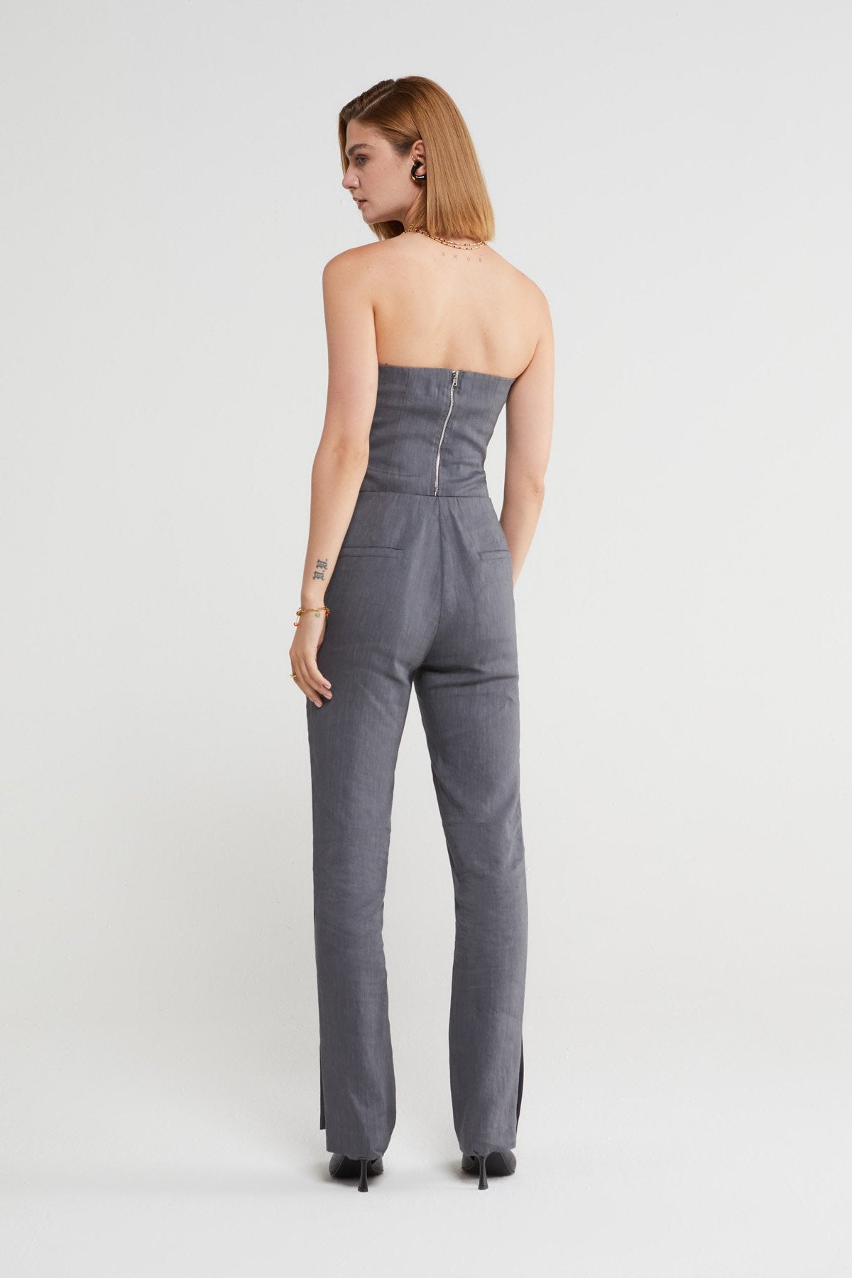 Ottod'Ame Grey Linen Blend Trousers