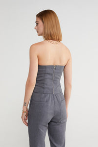 Ottod'Ame Grey Linen Blend Bustier