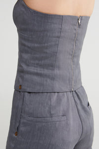 Ottod'Ame Grey Linen Blend Bustier