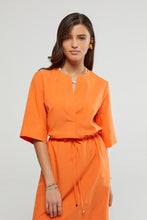 Load image into Gallery viewer, Ottod&#39;Ame Orange Poplin Short Dress
