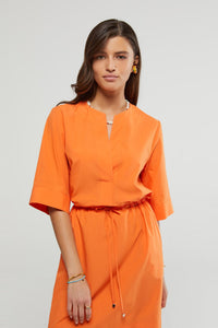 Ottod'Ame Orange Poplin Short Dress