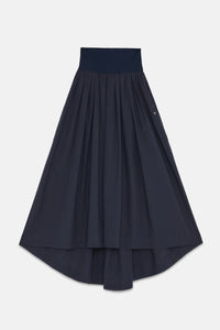 Ottod'Ame Navy Poplin Long Skirt