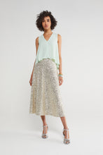 Load image into Gallery viewer, Ottod&#39;Ame Champagne Sequin Midi Skirt with Sequins
