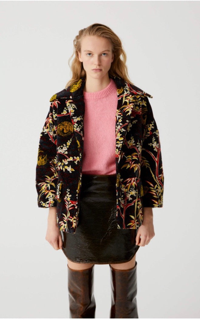 Beatrice B Padded Velvet Print Jacket