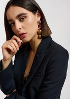 Essentiel Antwerp Gold-tone, Purple & Orange Sphere Earrings