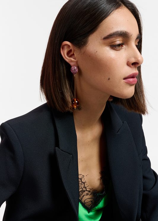 Essentiel Antwerp Gold-tone, Purple & Orange Sphere Earrings
