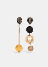 Load image into Gallery viewer, Essentiel Antwerp Gold-tone and Black Sphere Earrings
