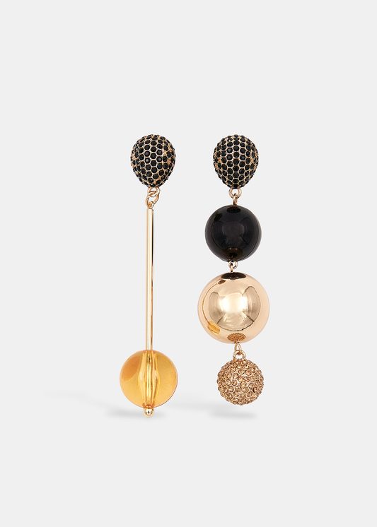 Essentiel Antwerp Gold-tone and Black Sphere Earrings