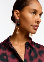 Load image into Gallery viewer, Essentiel Antwerp Gold-tone and Black Sphere Earrings
