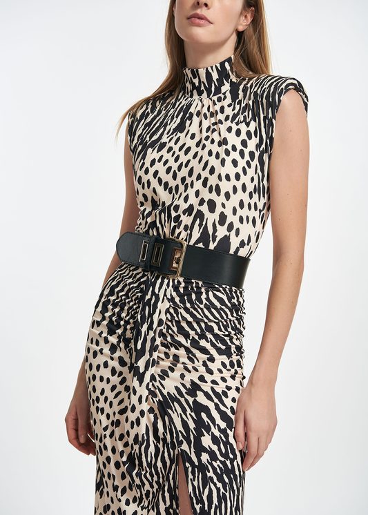 Essentiel Antwerp Black Leather Waist Belt