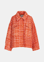 Essentiel Antwerp Orange and Cream Wool Tweed Jacket