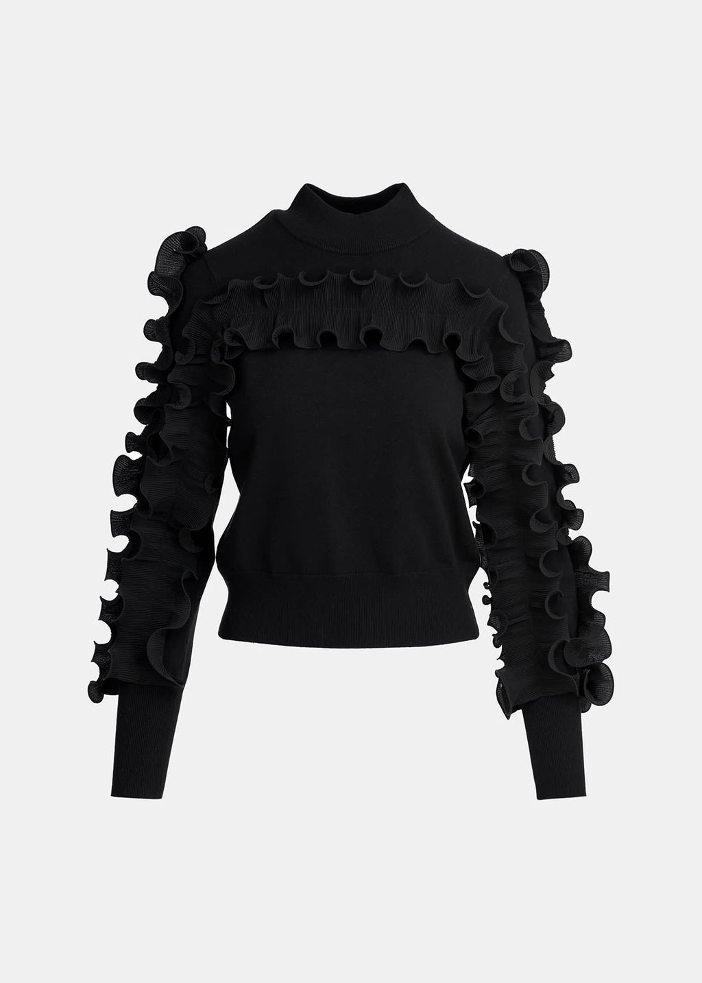Essentiel Antwerp Black Knit Ruffled Jumper