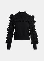 Essentiel Antwerp Black Knit Ruffled Jumper