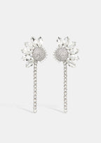 Essentiel Antwerp Silver Crystal Rhinestone Earrings