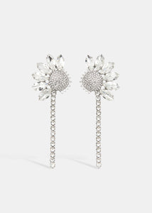 Essentiel Antwerp Silver Crystal Rhinestone Earrings