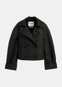 Essentiel Antwerp Black Embossed Jacquard Jacket