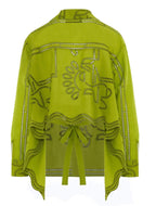 Beatrice B Green Broderie Anglaise Shirt