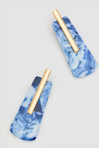 Nali Blue marbled Resin Earrings