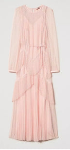 Twinset Milano Cupcake Pink Long pleated Tulle Dress