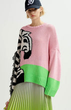 Load image into Gallery viewer, Essentiel Antwerp Pink Zebra Cotton Jumper
