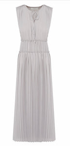 Beatrice B Dove Grey Grecian Pleated Dress