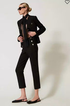 Twinset Milano Black Cropped Trouser’s with Jewelled Pockets