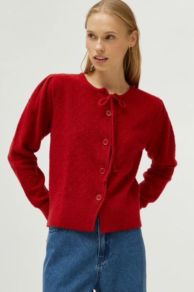 Compania Fantastica Claret-Red Fine Knit Cardigan