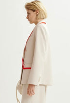 Essentiel Antwerp Off White with Orange/ Red Trim Blazer