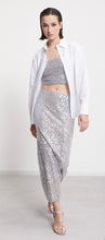 Load image into Gallery viewer, Ottodame Silver Sequin Bandeau Top
