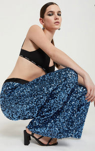 Ottod’Ame Blue Sequin Palazzo Pants