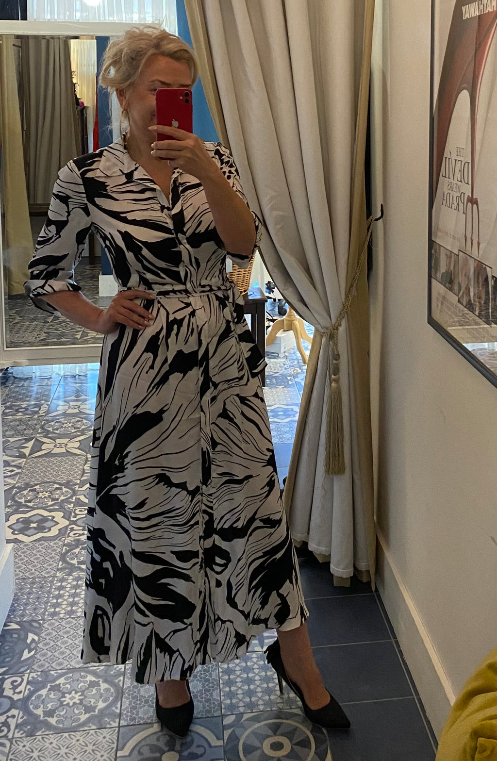 Pennyblack Black & White Floral Print Shirt Dress