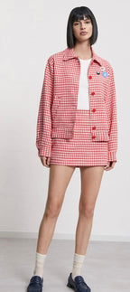 Ottodame Red Vichy Jacket with Badges